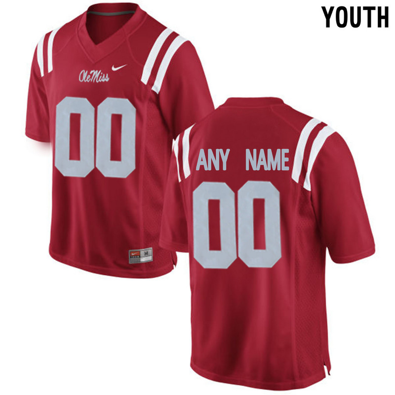 Youth Ole Miss Rebels Customized College Alumni Football Limited Jersey Red